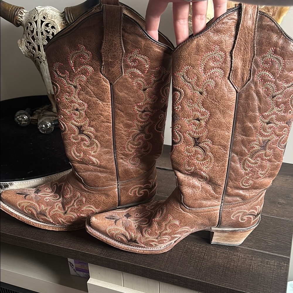Brown Leather Cowboy Boots